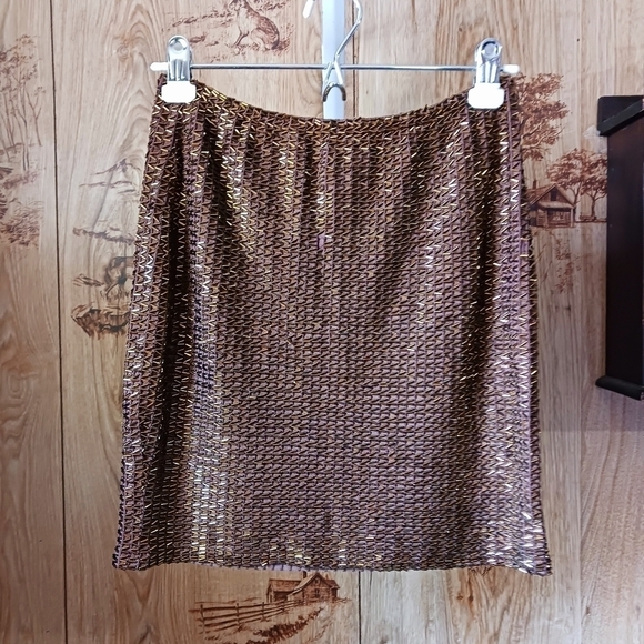 VNTG 90s Cache Glass Bead Embellished Brown Skirt Set Size Small - Picture 5 of 12